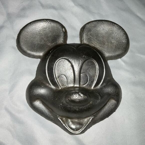 Vintage Disney Mickey Mouse Silver Wall Plaque 1950s Collectible Metal Decor - Picture 1 of 10